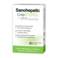 Sanohepatic Colesterol Plus, 60 comprimate filmate, Zdrovit