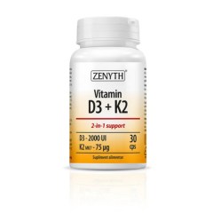 Vitamin D3 + K2, 30 capsule, Zenyth