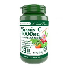 Vitamina C 1000mg cu Maces & Acerola - aroma portocala - 60 comprimate
